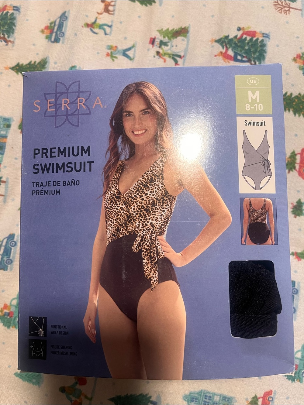 Serra Leopard Print and Black Wrap One-Piece Swimsuit